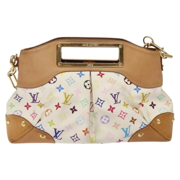 LOUIS VUITTON Monogram Multicolor Judy MM Bag 2Way White M40255 LV Auth 125291 - Picture 3 of 16